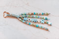 Mother Luxe 4-strand loop in aqua, sage and cream with MOTHER letter beads and a rose gold heart clasp